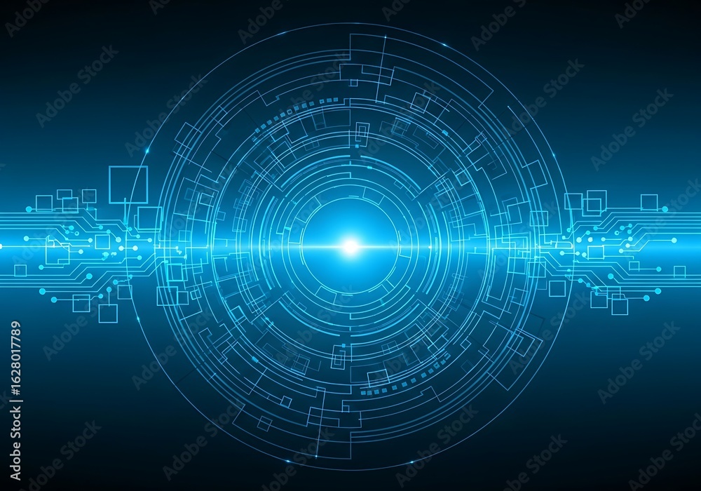 Fototapeta premium Abstract futuristic digital technology circuit board with glowing light