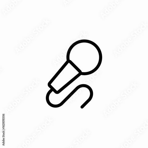 microphone wire icon sign vector