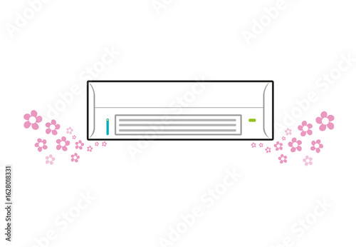 Aircon Appliance releasing aromatic fresh perfume. Symbol of Clean and fresh Air.