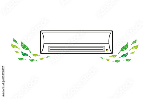 Air Conditioning Unit blowing Fresh Air in Plants 