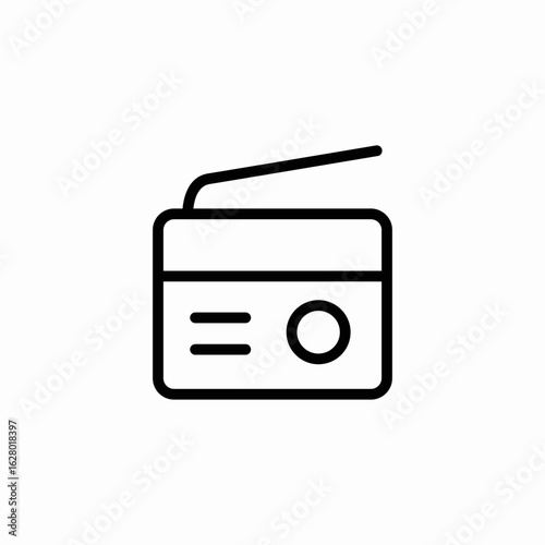 music radio icon sign vector