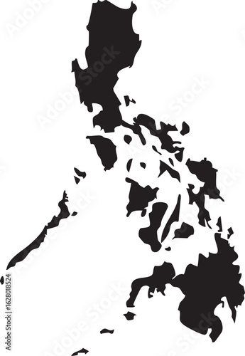  Philippines Map Silhouette Vector – Archipelago Shape in Black Outline