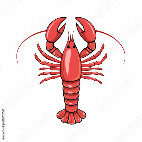 Striking Lobster Illustration: A Detailed Depiction of Crustacean Anatomy and Color