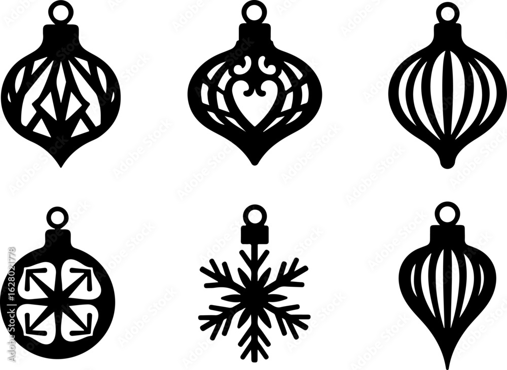 Fototapeta premium Elegant Christmas Ornament Silhouette Design