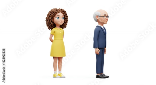 Cartoon people standing side by side