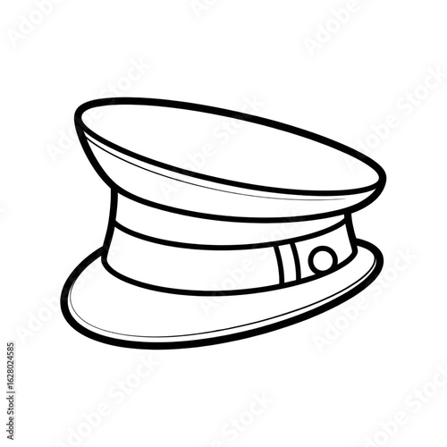 Peaked hat illustration vector style colouring page 
