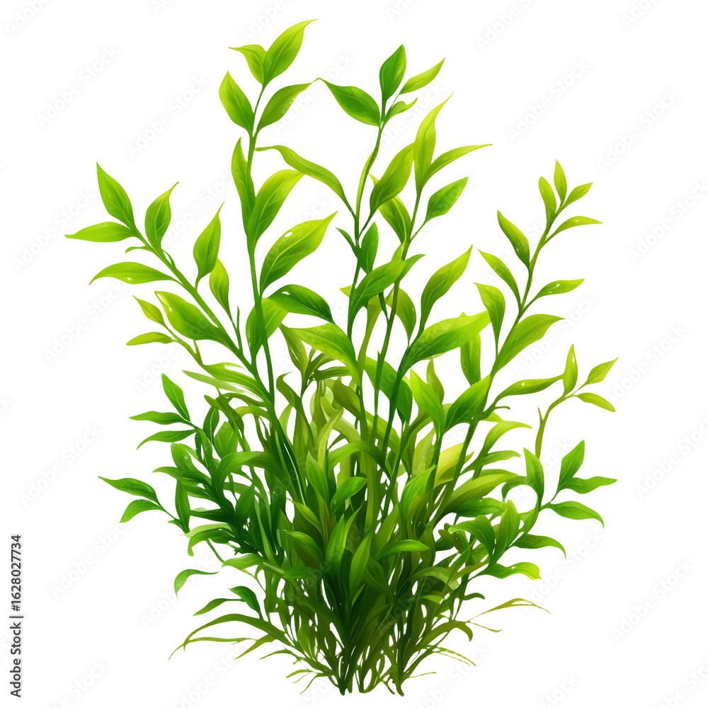 Obraz premium Vibrant Green Aquatic Plant with Transparent Background