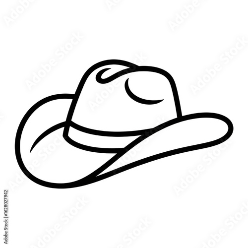 cowboy hat isolated on white illustration coloring page