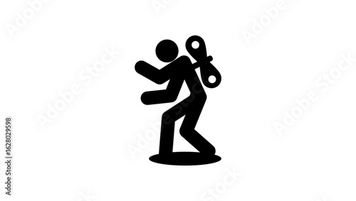 overwork symbol, black isolated silhouette