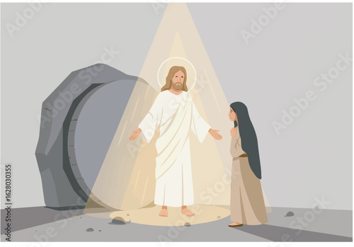 Jesus Christ Appearing to Mary Magdalene at the Empty Tomb.