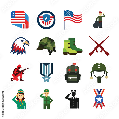 set of american flags