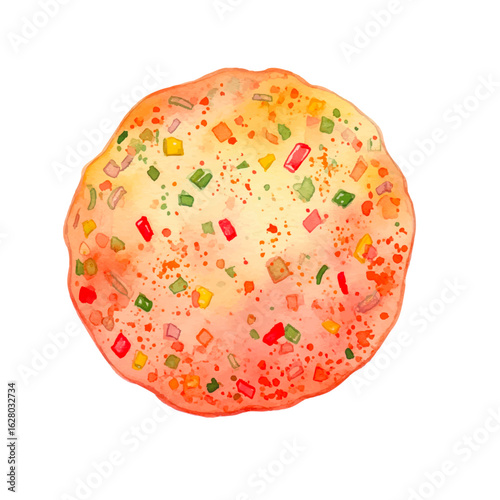 Masala Papad on a White Background- Watercolour Art