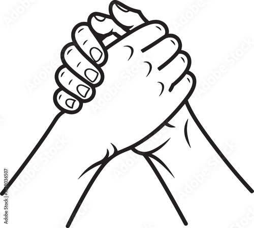 Arm Wrestling Icon Vector Illustration A Symbol of Strength Competition and Challenge in Sport