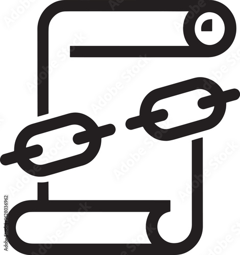 Broken Link on Scroll Symbolizing Disconnection and Failure in Communication or Information Flow