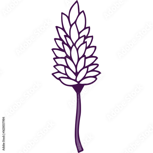 "Bold black silhouette of a leafy plant, sharply contrasted against a clean white background"