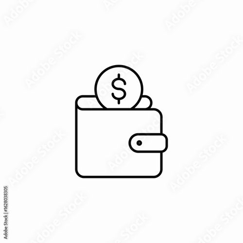 coin wrap wallet icon sign vector