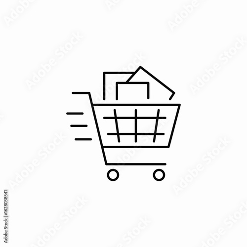 fast cart shopping icon sign vector