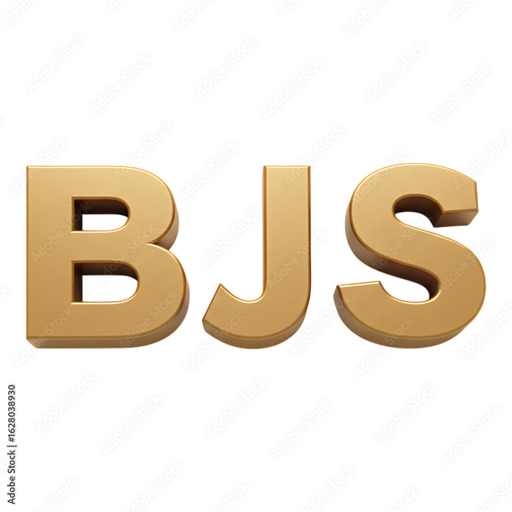 Golden textured BJS lettering, a bold statement, rendered beautifully on transparent background Golden textured BJS lettering, a bold statement, rendered beautifully on transparent background