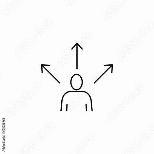 individual expansion directions icon sign vector