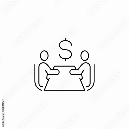 table finances discussion icon sign vector