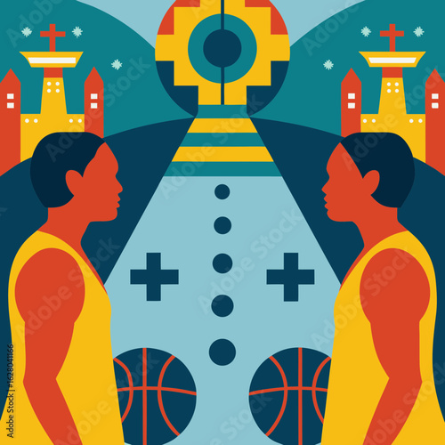 High-Flying Basketball Layup Poses with Detailed Uniforms for Game-Day Designs