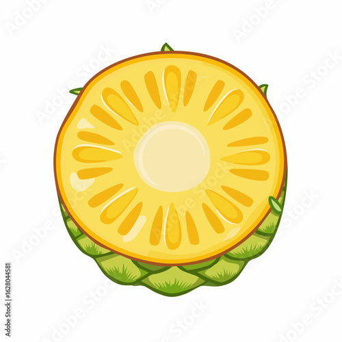 Captivating pineapple slice illustration, a delightful tropical fruit treat, perfect for summer
