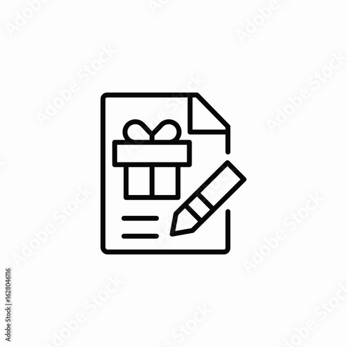 present write icon sign vector