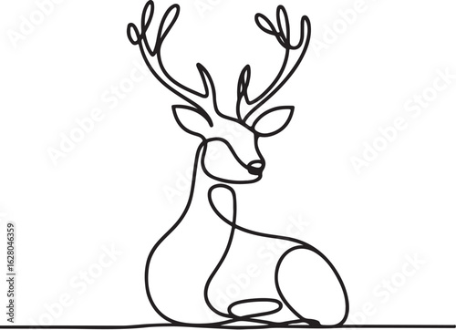 Deer line art vector