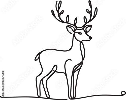 Deer line art vector