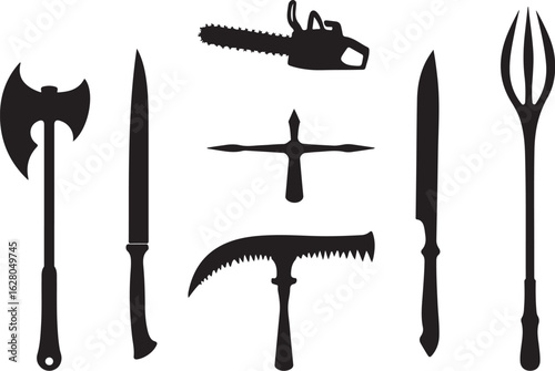 Assorted weapon silhouettes for creative projects