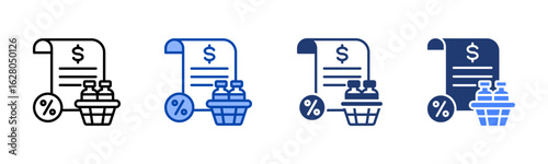 Excise icon set multiple style collection