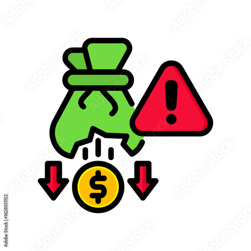 Budget Crisis lineal color icon