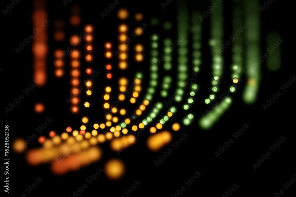 Obraz premium A series of colorful dots are arranged in a line
