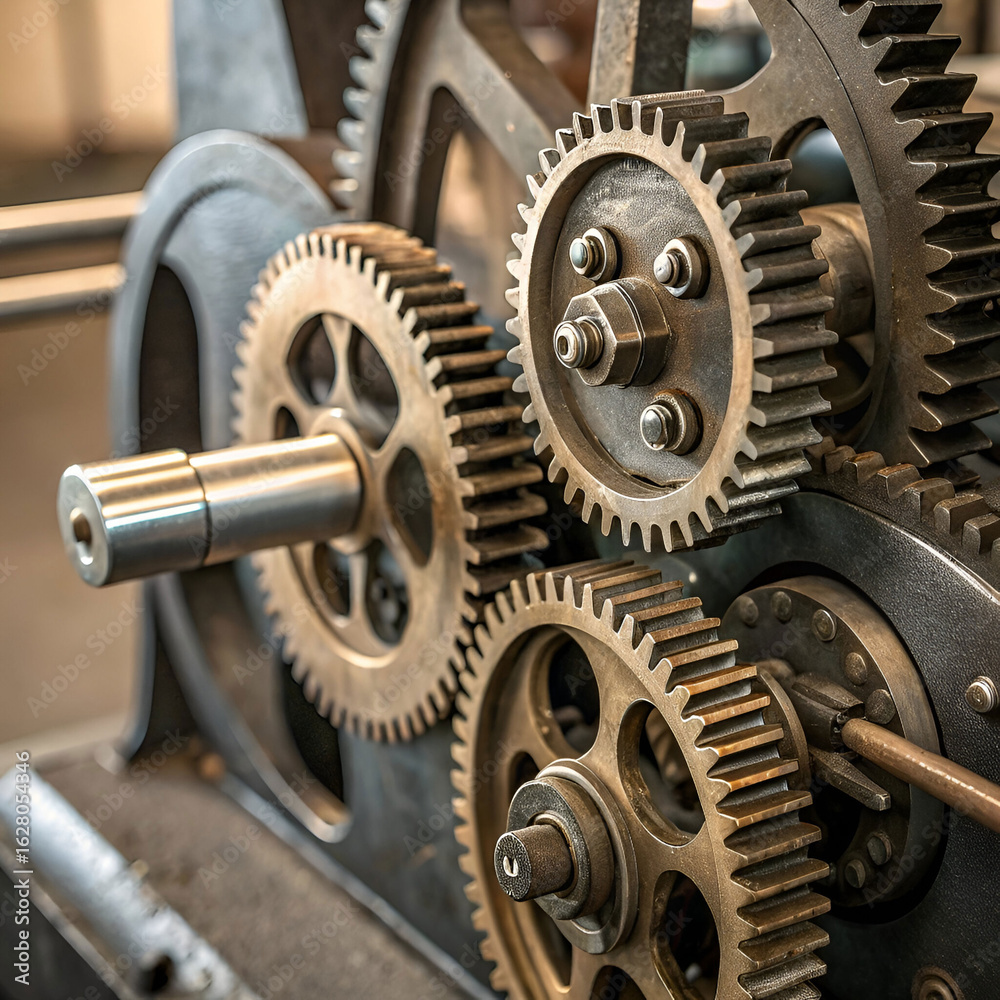 close up of gears in machine close up of gears in machine