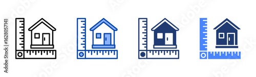 House icon set multiple style collection