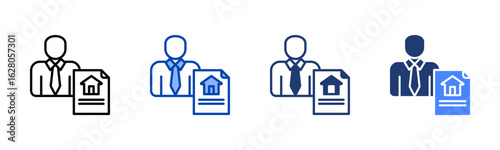 Agent icon set multiple style collection