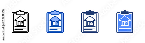 Clipboard icon set multiple style collection