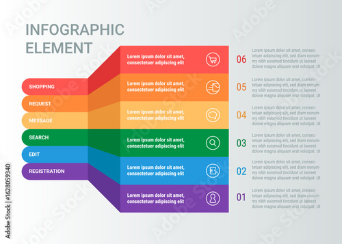Step 3d Vertical Process Diagram. Infographic element for presentation