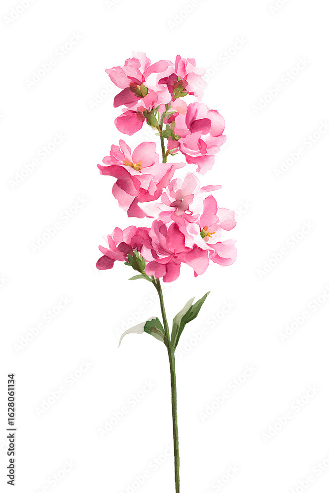Single Pink Stock Flower in Delicate Watercolor Style, Upright Composition, Isolated on Transparent Background.png Single Pink Stock Flower in Delicate Watercolor Style, Upright Composition, Isolated on Transparent Background.png