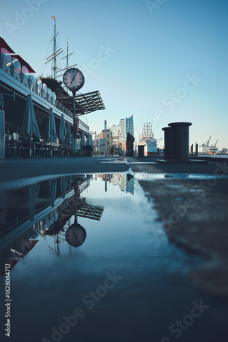 Harbor of Hamburg on summer morning. High quality photo
