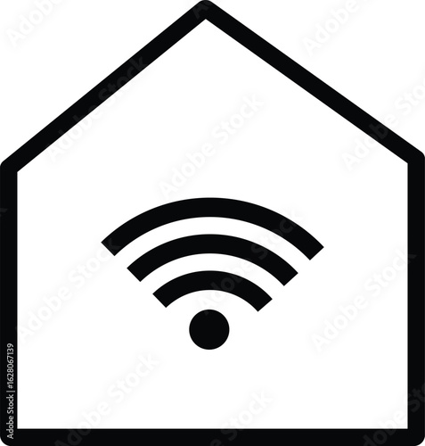 smart home icon. connectivity and iot technology.  Home with wireless connectivity icons. monitoring for smart living. automation icons collection
