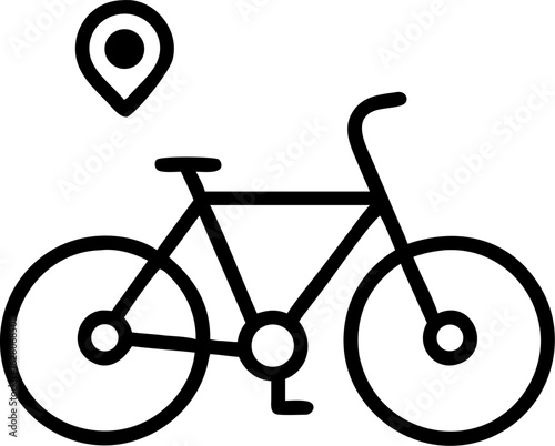 Clean and modern shared bike icon perfect for transportation apps city services and eco friendly initiatives symbolizing urban mobility and sustainable travel