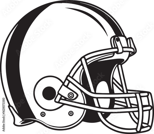 American Football Helmet black vector 
