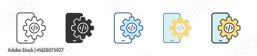 App Development Icon Set Multiple Style Collection