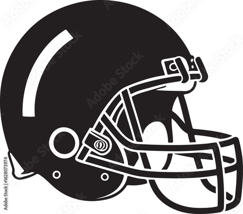 American Football Helmet black vector 
