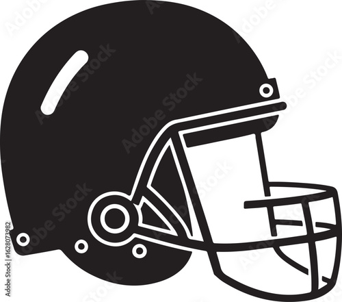 American Football Helmet black vector 
