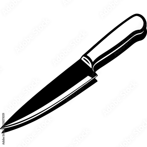 Thanksgiving dinner carving knife vector illustration. Essential kitchen utensil for holiday meal preparation on white background.