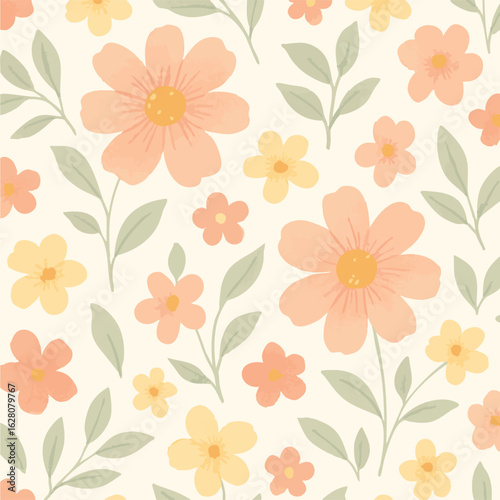 Wallpaper Mural seamless floral pattern Torontodigital.ca