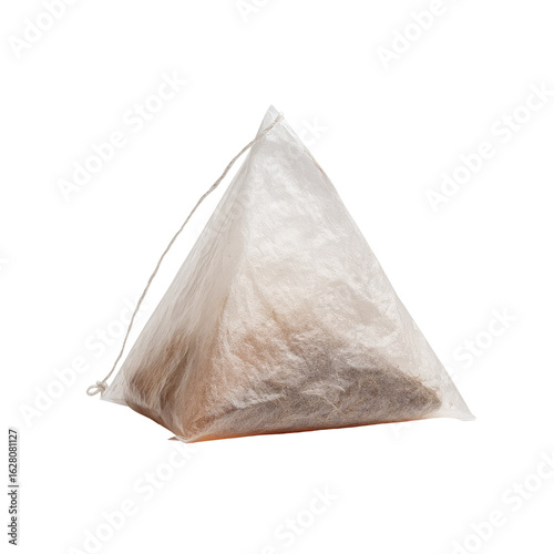 Translucent tea bag pyramid, light beige
