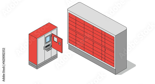Isometric smart parcel lockers for secure package delivery and storage solutions
